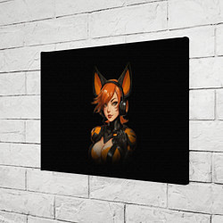 Холст прямоугольный Девушка лисица геймер, цвет: 3D-принт — фото 2