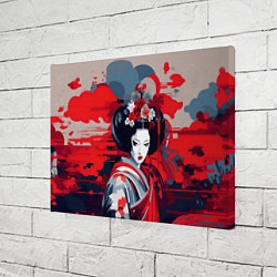 Холст прямоугольный Geisha vector style, цвет: 3D-принт — фото 2