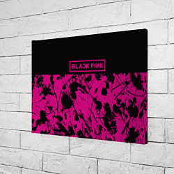Холст прямоугольный Black pink - emblem - pattern - music, цвет: 3D-принт — фото 2
