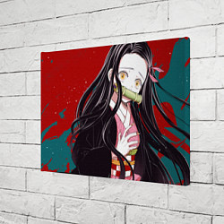 Холст прямоугольный Nezuko Kamado арт, цвет: 3D-принт — фото 2