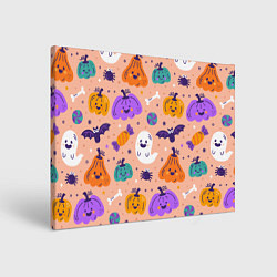 Картина прямоугольная Halloween - pumpkins and ghosts