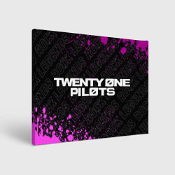 Холст прямоугольный Twenty One Pilots rock legends: надпись и символ, цвет: 3D-принт