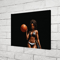 Холст прямоугольный Девушка с баскетбольным мячом, цвет: 3D-принт — фото 2