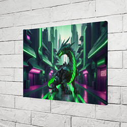 Холст прямоугольный Неоновый зеленый дракон, цвет: 3D-принт — фото 2