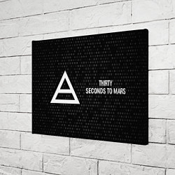 Холст прямоугольный Thirty Seconds to Mars glitch на темном фоне по-го, цвет: 3D-принт — фото 2