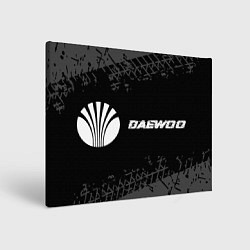 Картина прямоугольная Daewoo speed на темном фоне со следами шин по-гори