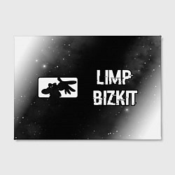 Холст прямоугольный Limp Bizkit glitch на темном фоне по-горизонтали, цвет: 3D-принт — фото 2