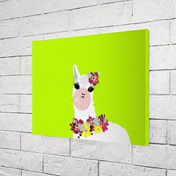 Холст прямоугольный Лама - альпака в венке, цвет: 3D-принт — фото 2