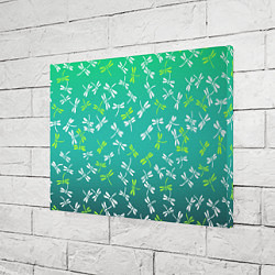 Холст прямоугольный Белые и ядовито-зелёные стрекозы, цвет: 3D-принт — фото 2