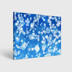 Холст прямоугольный Декоративные снежинки на синем, цвет: 3D-принт