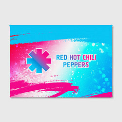 Холст прямоугольный Red Hot Chili Peppers neon gradient style по-гориз, цвет: 3D-принт — фото 2