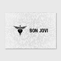 Холст прямоугольный Bon Jovi glitch на светлом фоне по-горизонтали, цвет: 3D-принт — фото 2