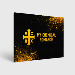 Холст прямоугольный My Chemical Romance - gold gradient по-горизонтали, цвет: 3D-принт