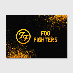 Холст прямоугольный Foo Fighters - gold gradient по-горизонтали, цвет: 3D-принт — фото 2