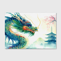 Холст прямоугольный Japanese dragon - watercolor art, цвет: 3D-принт — фото 2