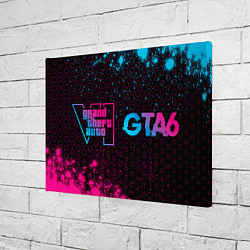 Холст прямоугольный GTA6 - neon gradient по-горизонтали, цвет: 3D-принт — фото 2