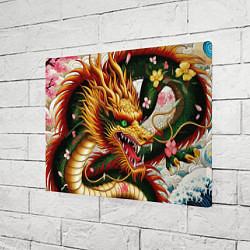 Холст прямоугольный Морда японского дракона - ирезуми, цвет: 3D-принт — фото 2