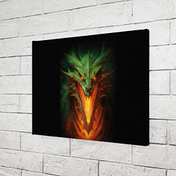 Холст прямоугольный Зеленый огнедышащий дракон, цвет: 3D-принт — фото 2