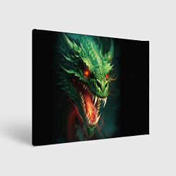 Картина прямоугольная Древний злой зеленый дракон