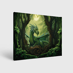 Картина прямоугольная Лесной зеленый дракон 2024