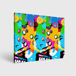 Холст прямоугольный Girls face - pop art, цвет: 3D-принт