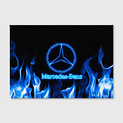 Холст прямоугольный Mercedes-benz blue neon, цвет: 3D-принт — фото 2