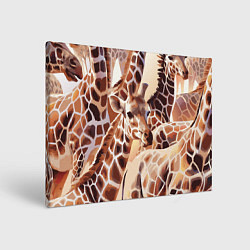 Холст прямоугольный Жирафы - африканский паттерн, цвет: 3D-принт