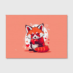 Холст прямоугольный Рыжая лисичка с сердцем, цвет: 3D-принт — фото 2