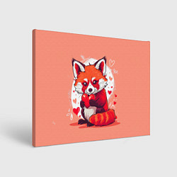 Картина прямоугольная Рыжая лисичка с сердцем