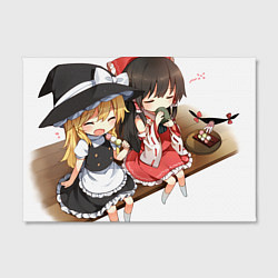 Холст прямоугольный Touhou Project Reimu and Marisa chibi, цвет: 3D-принт — фото 2