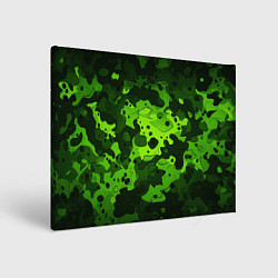 Картина прямоугольная Яркий неоновый зеленый камуфляж