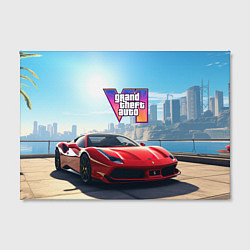 Холст прямоугольный GTA 6 logo auto, цвет: 3D-принт — фото 2