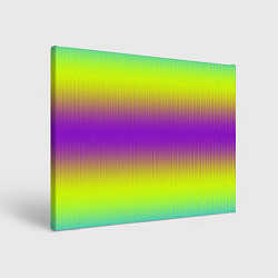 Холст прямоугольный Неоновые салатовые и фиолетовые полосы, цвет: 3D-принт