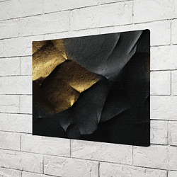 Холст прямоугольный Черная текстура с золотистым напылением, цвет: 3D-принт — фото 2