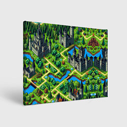 Холст прямоугольный Heroes of Might and Magic - pixel map, цвет: 3D-принт
