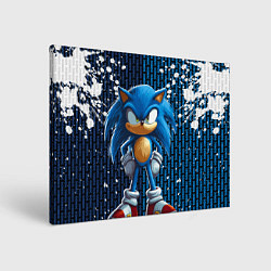 Холст прямоугольный Sonic - splash and logo, цвет: 3D-принт