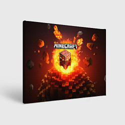Холст прямоугольный Огненный minecraft лого, цвет: 3D-принт