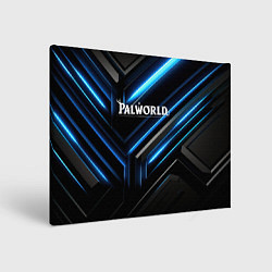 Картина прямоугольная Palworld logo black blue neon abstract