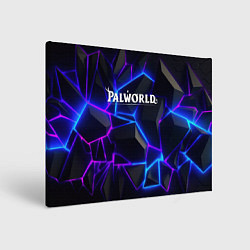 Картина прямоугольная Palworld логотип на ярких неоновых плитах