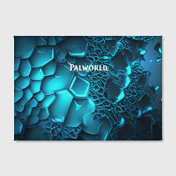 Холст прямоугольный Palworld логотип на ярких синих неоновых плитах, цвет: 3D-принт — фото 2