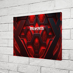 Холст прямоугольный Palworld логотип красная объемная абстракция, цвет: 3D-принт — фото 2