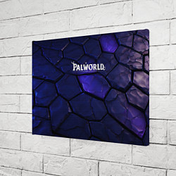 Холст прямоугольный Palworld логотип темные синие разломы плит, цвет: 3D-принт — фото 2