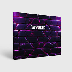 Холст прямоугольный Palworld логотип фиолетовые яркие плиты, цвет: 3D-принт