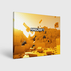 Холст прямоугольный Minecraft logo яркий желтый мир, цвет: 3D-принт