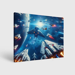 Картина прямоугольная Mass Effect - space neon