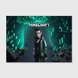 Холст прямоугольный Minecraft cyberpunk green neon, цвет: 3D-принт — фото 2
