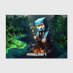 Холст прямоугольный Minecraft персонаж у костра, цвет: 3D-принт — фото 2