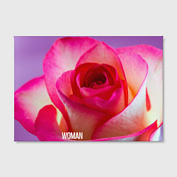 Холст прямоугольный Розовая роза - woman, цвет: 3D-принт — фото 2