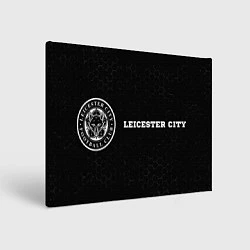 Холст прямоугольный Leicester City sport на темном фоне по-горизонтали, цвет: 3D-принт