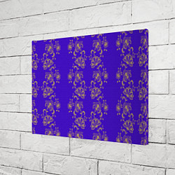 Холст прямоугольный Контурные цветы на фиолетовом фоне, цвет: 3D-принт — фото 2